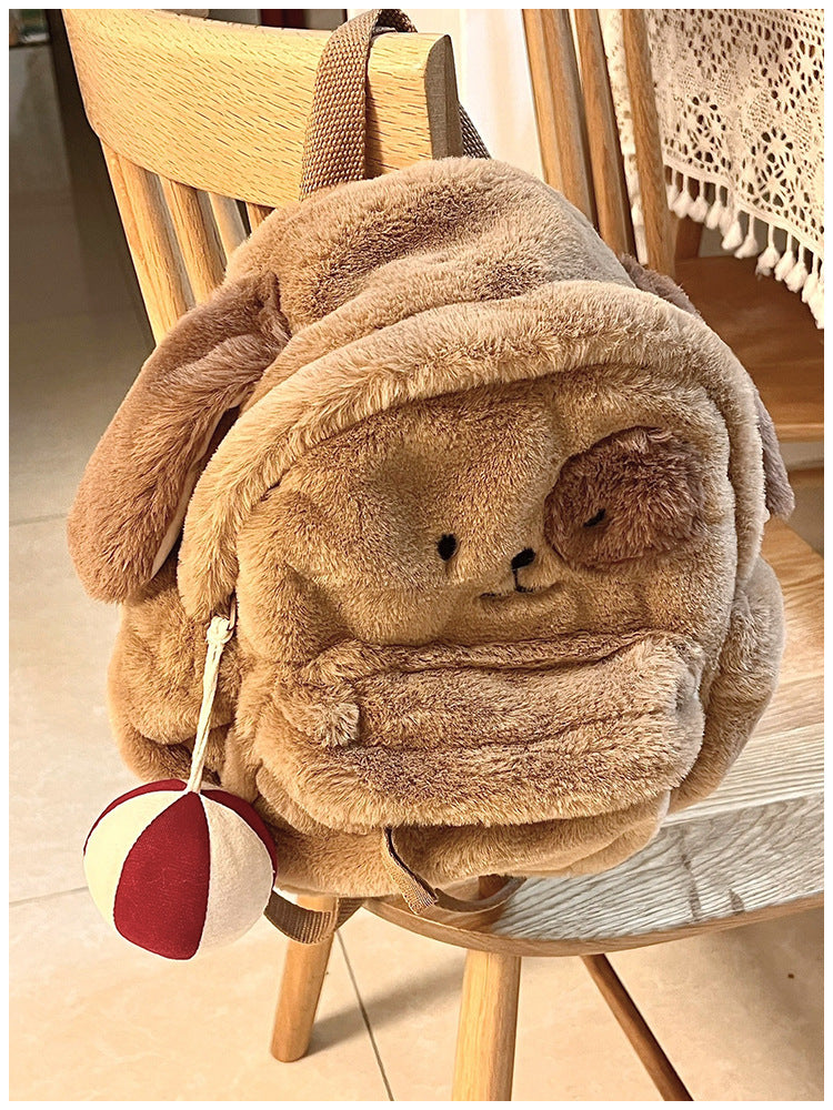 Cartoon Plush Puppy Backpack
